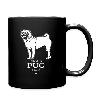 Pug Mom Hunde Hund Mops Wilsigns - Tasse einfarbig - Schwarz - Rechts