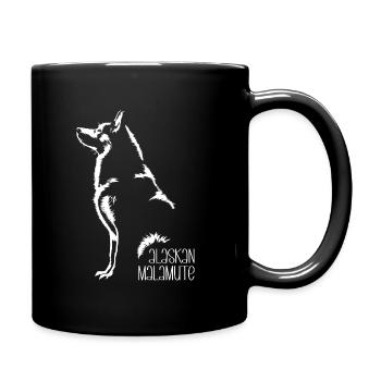 Alaskan Malamute Silhouette Dogs Dog Wilsigns - Full Colour Mug - black - Right