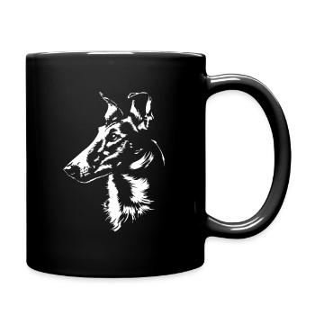Shorthair Collie Silhouette Dogs Portrait Wilsigns - Full Colour Mug - black - Right