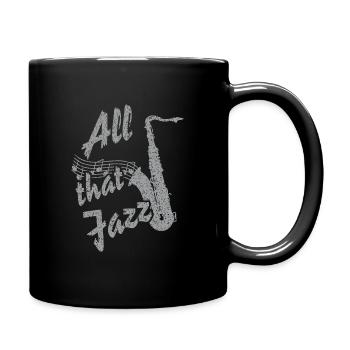 All That Jazz - Saxofon distressed - Tasse einfarbig - Schwarz - Rechts