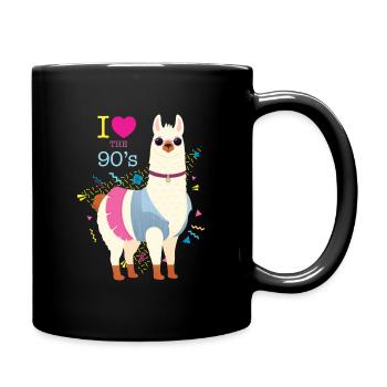 I Love The 90's, Alpaca, Llama, Retro, Vintage - Mug uni - noir - Droite