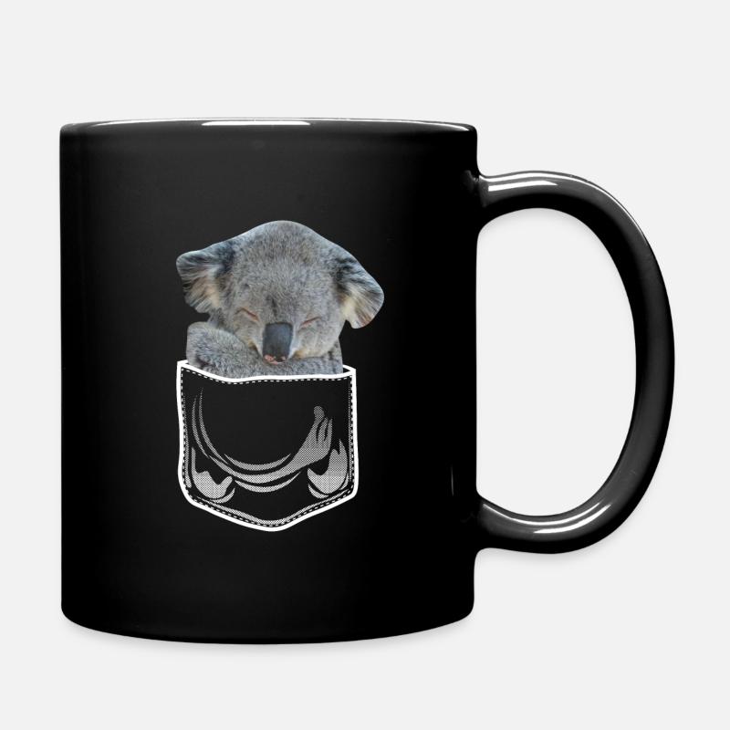 Koala Bär in Brusttasche Hemdtasche pocket - Tasse einfarbig - Schwarz