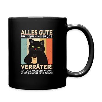 Jobwechsel Kollegen Abschied Arbeitskollegen Katze - Tasse einfarbig - Schwarz - Rechts