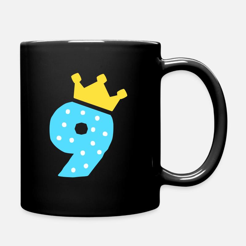 9 Krone 9. Geburtstag 9 Jahre - Tasse einfarbig - Schwarz