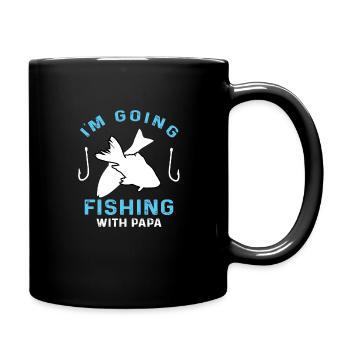 Fishing quote I go fishing with dad - Full Colour Mug - black - Right