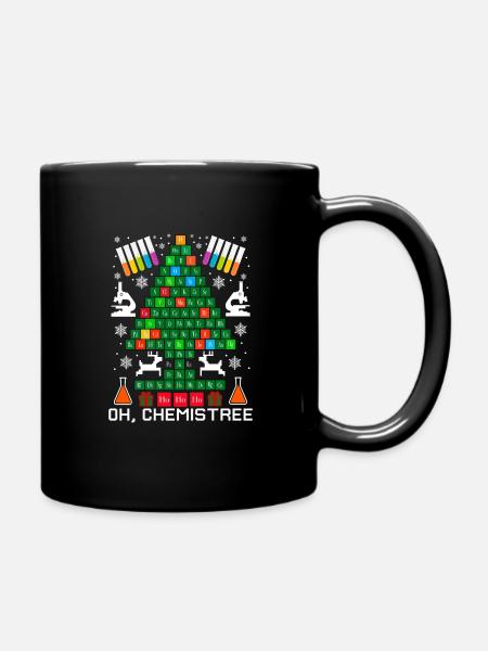 Oh Chemistree Wissenschaft Weihnachtsbaum Chemie - Tasse einfarbig - Schwarz