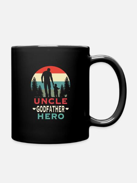 Parrain Oncle Parrain Parrain Baptême Dire rétro - Mug uni - noir