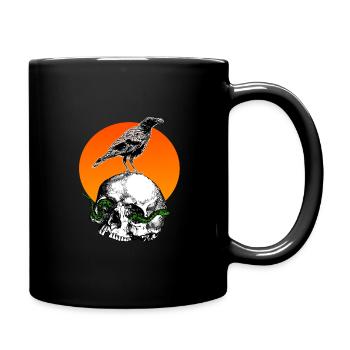 Squelette de crâne Corneille - Mug uni - noir - Droite