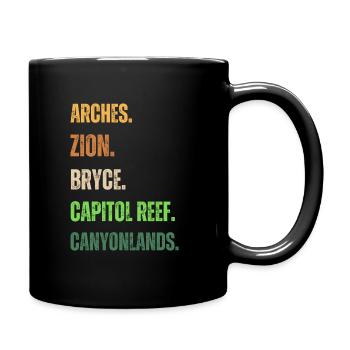 arches national park vintage Utah - Full Colour Mug - black - Right