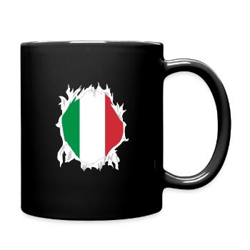 Flagge Italien Flagge, Italiens Flagge, flag Italy - Tasse einfarbig - Schwarz - Rechts