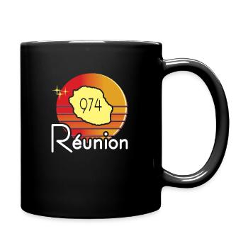 idee cadeau souvenir carte ile de la reunion 974 - Mug uni - noir - Droite