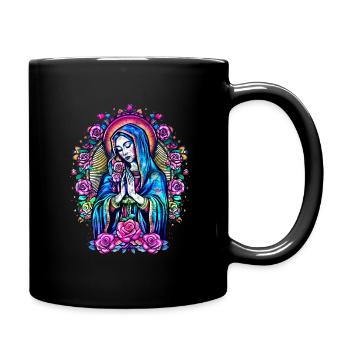 Betende Heilige Maria Rosen Religion Christentum - Tasse einfarbig - Schwarz - Rechts