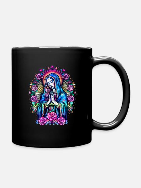 Betende Heilige Maria Rosen Religion Christentum - Tasse einfarbig - Schwarz