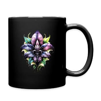 Fleur de Lys, Lily, Mardi Gras, France Coat of Arms - Full Colour Mug - black - Right