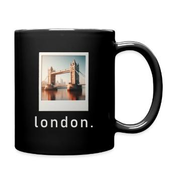 Tower Bridge London Retro Foto - Tasse einfarbig - Schwarz - Rechts