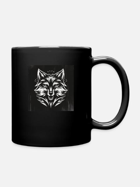 the white wolf - Full Colour Mug - black