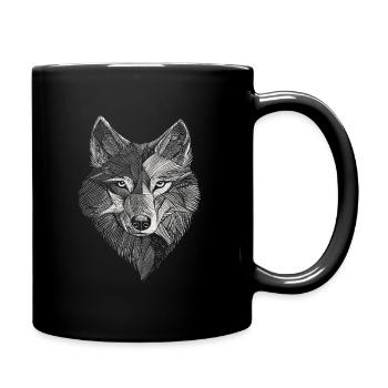 Wolf Stick Pattern Husky - Full Colour Mug - black - Right