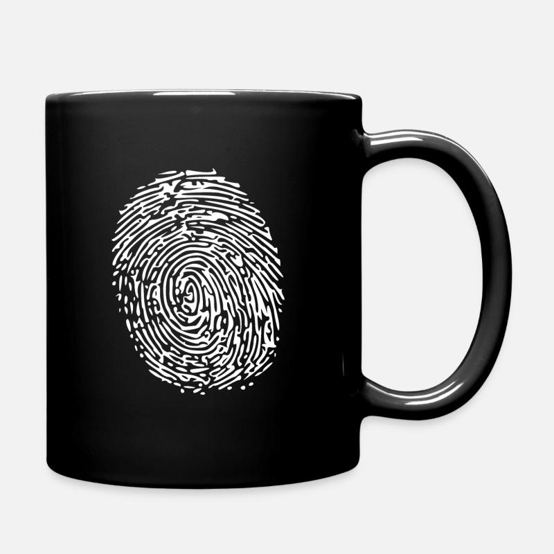 Empreinte digitale blanche - Mug uni - noir