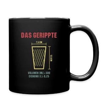 Das gerippte Äppelwoi Hessisch Apfelwein Hessen - Tasse einfarbig - Schwarz - Rechts