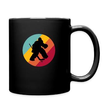 Eishockey Hockey Goalie Torhüter - Tasse einfarbig - Schwarz - Rechts