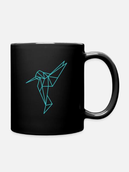 Kolibri Geometrisch Linie - Tasse einfarbig - Schwarz