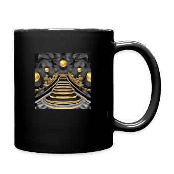 Edler Treppenaufgang Virtualia in Gold-Marmor - Tasse einfarbig - Schwarz - Rechts