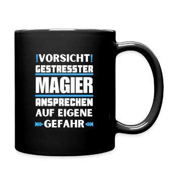 Gestresster Magier nicht ansprechen! - Tasse einfarbig - Schwarz - Rechts