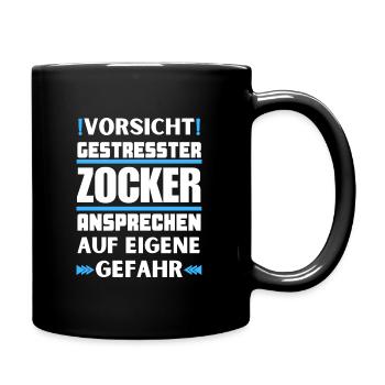 Gestresster Zocker nicht ansprechen! - Tasse einfarbig - Schwarz - Rechts