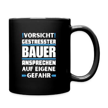 Don't talk to stressed farmer! - Full Colour Mug - black - Right