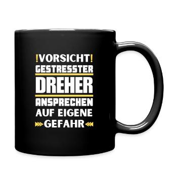 Don't talk to a stressed turner! - Full Colour Mug - black - Right