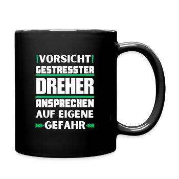 Ne parlez pas à un tourneur stressé ! - Mug uni - noir - Droite