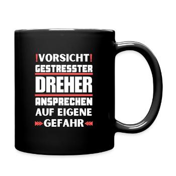 Don't talk to a stressed turner! - Full Colour Mug - black - Right