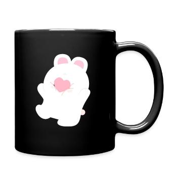 Hasenherz Teil 2 - Tasse einfarbig - Schwarz - Rechts
