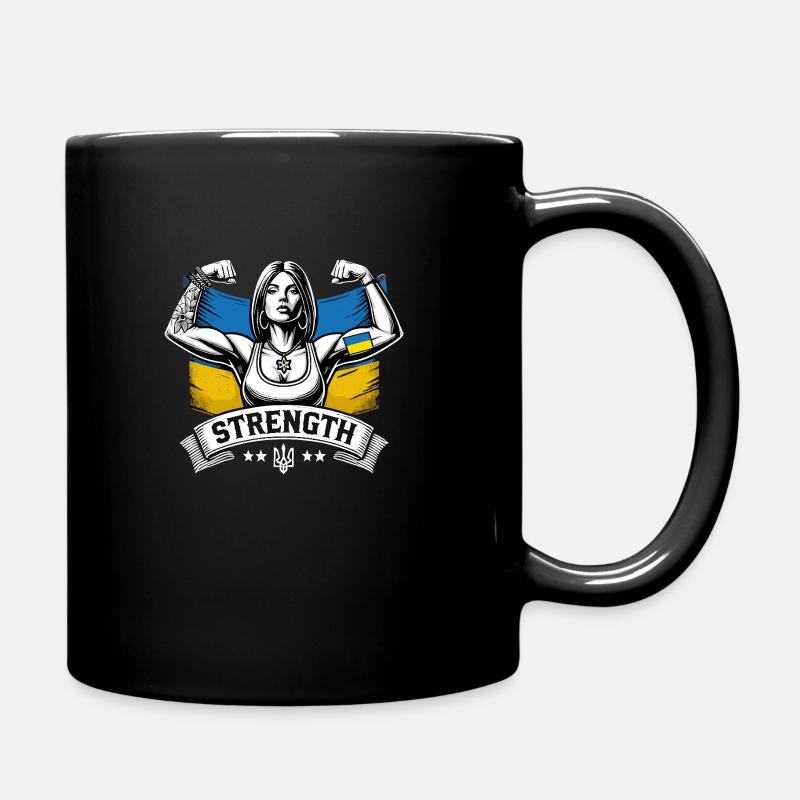 Stärke starke Frau Ukrainerin Geschenk - Tasse einfarbig - Schwarz