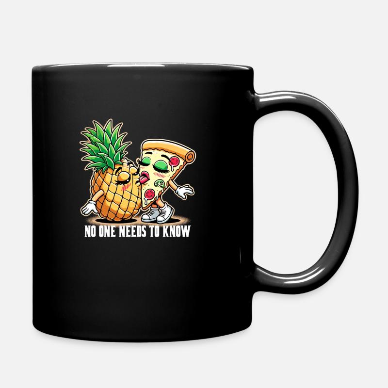 Pizza Hawaii Zungenkuss Liebe witzig Geschenk - Tasse einfarbig - Schwarz