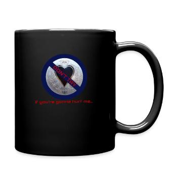 Gebrochenes Herz - Tasse einfarbig - Schwarz - Rechts