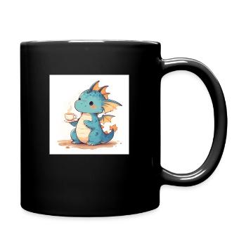 Tiny Dragon, Big Cup (and Heart) - Full Colour Mug - black - Right