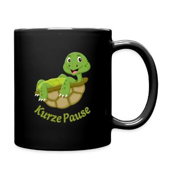 Cute Turtles Cartoon Print Break - Full Colour Mug - black - Right