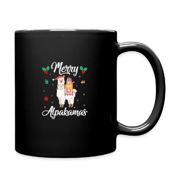 Merry Alpakamas Alpaca Santa Claus Gift - Full Colour Mug - black - Right