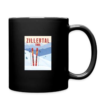 Zillertal Tirol Austria - Snowboard Retro Gift - Full Colour Mug - black - Right
