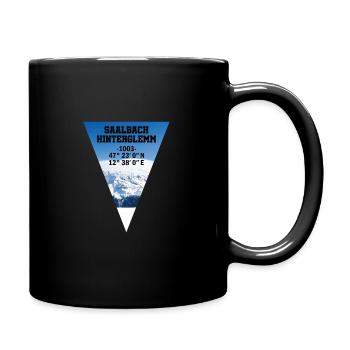 Saalbach Austria - Snowboard Retro Geschenk - Tasse einfarbig - Schwarz - Rechts