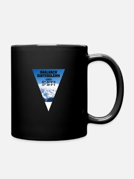 Saalbach Austria - Snowboard Retro Geschenk - Tasse einfarbig - Schwarz