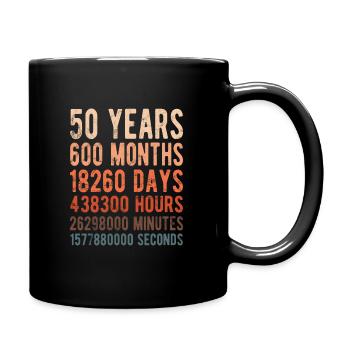 50th birthday - 50 years wedding anniversary - Full Colour Mug - black - Right