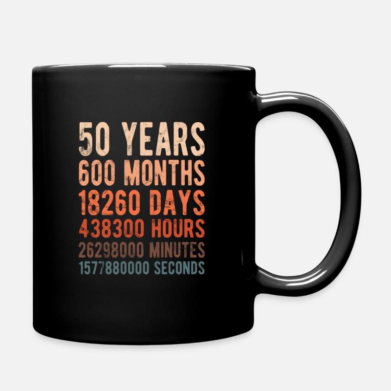 50. Geburtstag - 50 Jahre Hochzeitstag Jubiläum - Tasse einfarbig - Schwarz