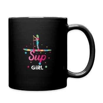 Stand Up Paddle SUP Mädchen Girl Geschenk - Tasse einfarbig - Schwarz - Rechts