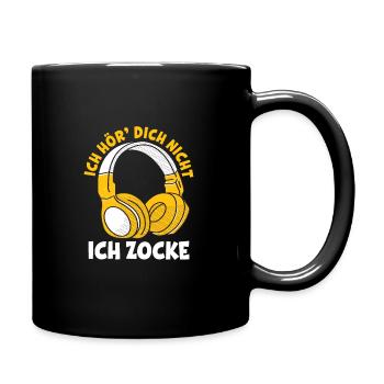 ich hör dich nicht ich zocke - Tasse einfarbig - Schwarz - Rechts