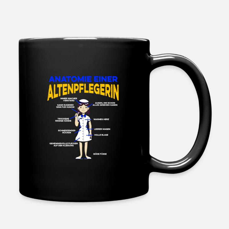 ALTENPFLEGERIN Anatomie - Tasse einfarbig - Schwarz
