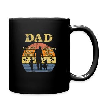 Dad A Sons First Hero A Daughters First Love Chris - Tasse einfarbig - Schwarz - Rechts