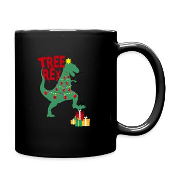 Tree Rex Xmas Geschenkidee - Tasse einfarbig - Schwarz - Rechts