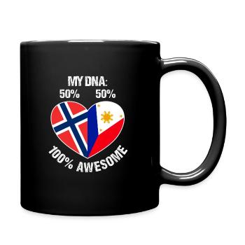 DNA Half Filipino Half Norwegian - Full Colour Mug - black - Right
